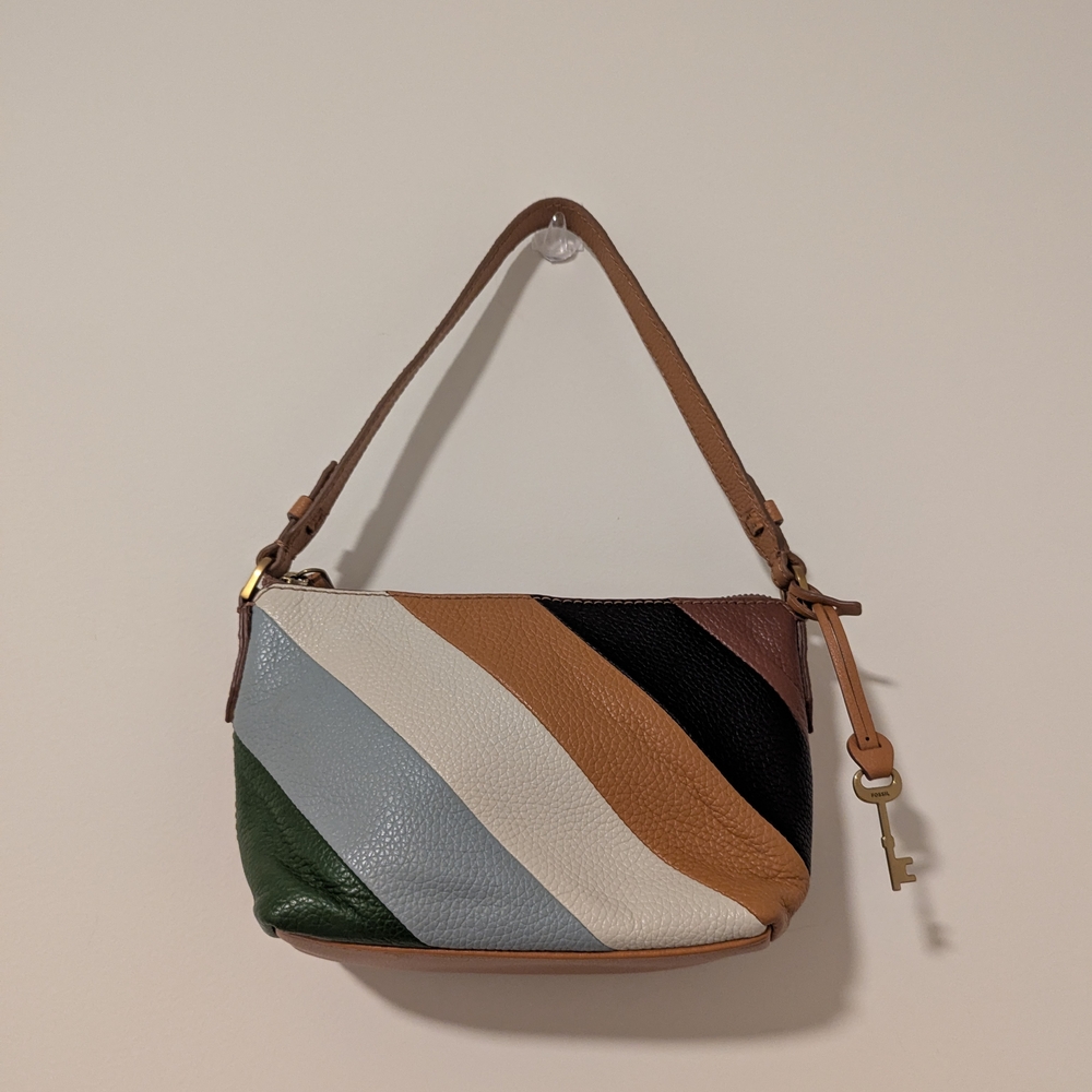 Fossil Green and Black Shoulder Bag
